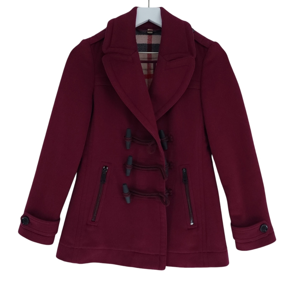 Burberry Burgundy Pea Coat